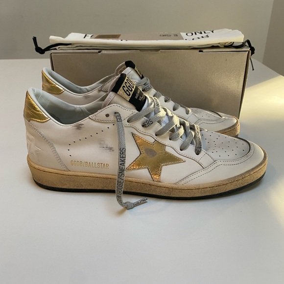 Golden Goose Ball Star Sneaker Milk White Leather/Gold sz 40 New in Box - Picture 3 of 13